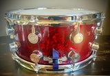 DrumPickers Custom Deep Red Confetti 14x6.5” 10-Ply Maple Snare Drum