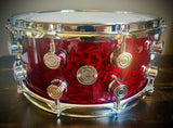 DrumPickers Custom Deep Red Confetti 14x6.5” 10-Ply Maple Snare Drum