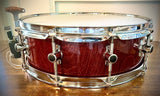 Sonor S-Class 14x5” Maple Snare Drum in Burgundy Gloss Grain Lacquer Finish
