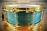 DrumPickers 14x5.5” Steam Bent Single-Ply Cherry Snare Drum with Reinforcement Rings in Deep Blue Ocean Lacquer