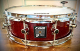 Sonor S-Class 14x5” Maple Snare Drum in Burgundy Gloss Grain Lacquer Finish
