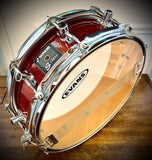 Sonor S-Class 14x5” Maple Snare Drum in Burgundy Gloss Grain Lacquer Finish