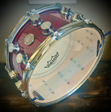 DrumPickers Custom Deep Red Confetti 14x6.5” 10-Ply Maple Snare Drum