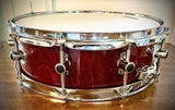 Sonor S-Class 14x5” Maple Snare Drum in Burgundy Gloss Grain Lacquer Finish