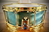 DrumPickers 14x5.5” Steam Bent Single-Ply Cherry Snare Drum with Reinforcement Rings in Deep Blue Ocean Lacquer