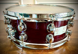 Mapex 14x5.5” Saturn Series Snare Drum in Transparent Cherry Red Lacquer