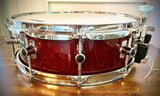Sonor S-Class 14x5” Maple Snare Drum in Burgundy Gloss Grain Lacquer Finish