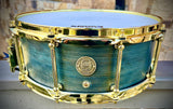 DrumPickers 14x5.5” Steam Bent Single-Ply Cherry Snare Drum with Reinforcement Rings in Deep Blue Ocean Lacquer