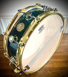 DrumPickers Custom 14x4.75” All Maple Snare Drum in Blue/Green Ghost Grain Gloss Finish
