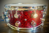 DrumPickers Custom Deep Red Confetti 14x6.5” 10-Ply Maple Snare Drum