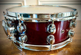 Mapex 14x5.5” Saturn Series Snare Drum in Transparent Cherry Red Lacquer