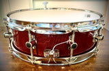 Sonor S-Class 14x5” Maple Snare Drum in Burgundy Gloss Grain Lacquer Finish