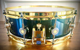 DrumPickers Custom 14x4.75” All Maple Snare Drum in Blue/Green Ghost Grain Gloss Finish