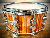 Tama S.L.P. G-Maple 14x7” Limited Edition Snare Drum in High Gloss Natural Zebra Wood