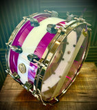 DrumPickers DP Custom 14x6.5” “Deep Purple-N-White” Snare Drum