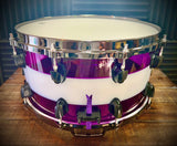 DrumPickers DP Custom 14x6.5” “Deep Purple-N-White” Snare Drum