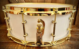 DrumPickers 14x6” Acrylic Snare Drum in White Lightning