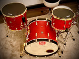DrumPickers DPVP Vintage Professional Series 3-Pc Drum Kit in “Red-Brass Black-Attack”