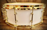 DrumPickers 14x6” Acrylic Snare Drum in White Lightning