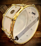 DrumPickers 14x6” Acrylic Snare Drum in White Lightning