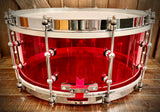 DrumPickers 14x6” Acrylic Snare Drum in Candy Apple Red