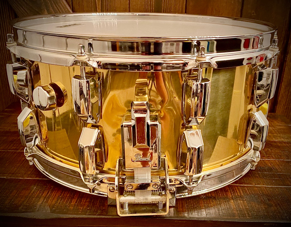 PEARL B-714DX 14X 6.5 Brass Shell 'Super Gripper' Snare Drum