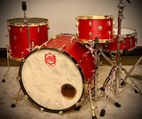 DrumPickers DPVP Vintage Professional Series 3-Pc Drum Kit in “Red-Brass Black-Attack”