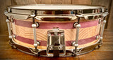 DrumPickers 14x5” Heirloom Snare Drum (Purple Heart/Douglas Fir) Reclaimed Stave Construction