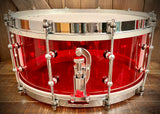 DrumPickers 14x6” Acrylic Snare Drum in Candy Apple Red
