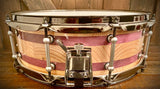 DrumPickers 14x5” Heirloom Snare Drum (Purple Heart/Douglas Fir) Reclaimed Stave Construction