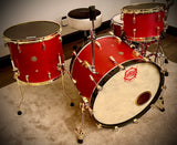 DrumPickers DPVP Vintage Professional Series 3-Pc Drum Kit in “Red-Brass Black-Attack”