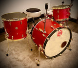 DrumPickers DPVP Vintage Professional Series 3-Pc Drum Kit in “Red-Brass Black-Attack”