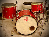 DrumPickers DPVP Vintage Professional Series 3-Pc Drum Kit in “Red-Brass Black-Attack”