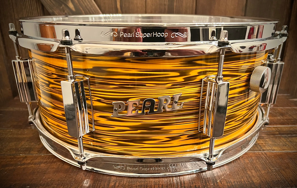 Pearl 14x5” Duoluxe Pearl Inlaid Chrome Over Brass Snare Drum