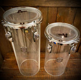 DrumPickers 6x12” & 6x15” Silo Drums in Crystal Clear with Chrome Hardware