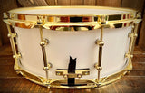 DrumPickers 14x6” Acrylic Snare Drum in White Lightning