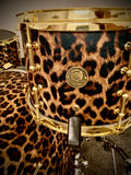 DrumPickers Professional 4-Pc Drum Kit in Screamin Cheetah Wheelie Wrap-Includes Hardware