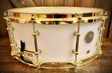 DrumPickers 14x6” Acrylic Snare Drum in White Lightning