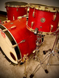 DrumPickers DPVP Vintage Professional Series 3-Pc Drum Kit in “Red-Brass Black-Attack”