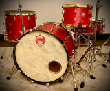 DrumPickers DPVP Vintage Professional Series 3-Pc Drum Kit in “Red-Brass Black-Attack”