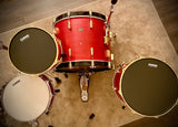 DrumPickers DPVP Vintage Professional Series 3-Pc Drum Kit in “Red-Brass Black-Attack”