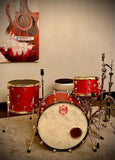 DrumPickers DPVP Vintage Professional Series 3-Pc Drum Kit in “Red-Brass Black-Attack”