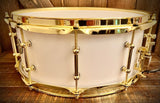 DrumPickers 14x6” Acrylic Snare Drum in White Lightning