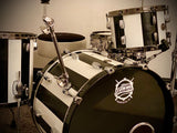DrumPickers 5pc Vintage Professional Drum Kit in Van Halen Black & White Stripe Tribute