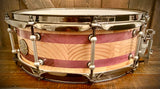 DrumPickers 14x5” Heirloom Snare Drum (Purple Heart/Douglas Fir) Reclaimed Stave Construction