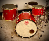DrumPickers DPVP Vintage Professional Series 3-Pc Drum Kit in “Red-Brass Black-Attack”
