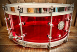DrumPickers 14x6” Acrylic Snare Drum in Candy Apple Red