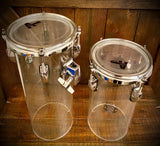 DrumPickers 6x12” & 6x15” Silo Drums in Crystal Clear with Chrome Hardware