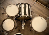 DrumPickers 5pc Vintage Professional Drum Kit in Van Halen Black & White Stripe Tribute