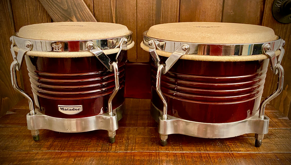 LP Matador Dark Brown/Chrome Siam Oak Bongos